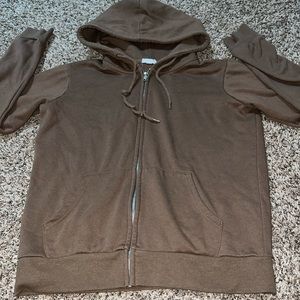 Kids, medium brown zip up hoodie
